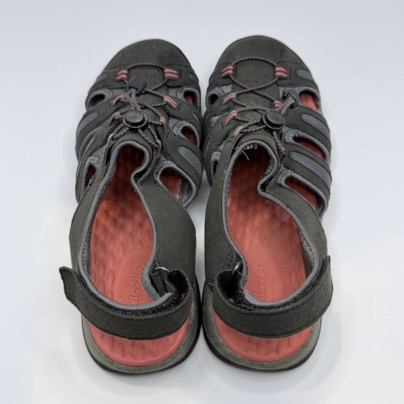Clarks Shoes - Clarks Tuvia Melon Fisherman Trail Sandals‎ (26108429) Size: 9 Gray+pink Hiking